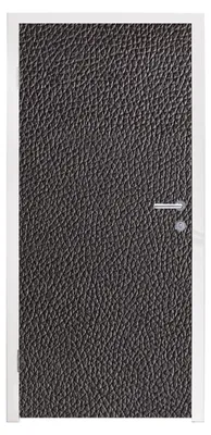 Obrázok produktu pre MuchoWow® Tapety na dvere - Samolepiaca fólia na dvere - Koža - kožený vzhľad - čierna - svetlá - 205x80x0.1cm - Plagát na dvere - Samolepiaca fólia na dvere