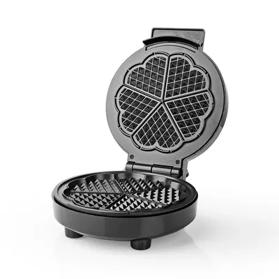 Obrázek produktu pro Nedis KAWP100BK, 1 vafle/vaflí, Kruh, Černá, Stříbrná, 19 cm, Hliník, Plast, 1000 W