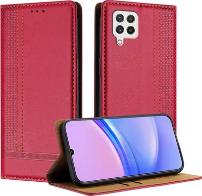 Obrázek produktu pro Pouzdro pro Samsung Galaxy A22 4G kožené flipové pouzdro s funkcí stojánku červené