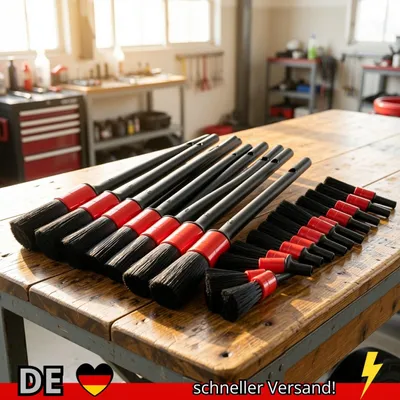 Produktbild von Auto Detailing Pinsel Set Reinigungsbürsten für Armaturenbrett Felgen