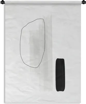 Produktbild von MuchoWow® Wandteppich Wandbehang Linienkunst - Acrylfarbe - Minimalismus 60x80 cm Tapisserie Dekoration Wandtuch - Decke - Wandtücher - Wohne