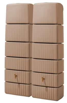 Produktbild von 4rain  SLIM Wandtank SET 660 L, taupe, 2x Slim 330 L, inkl. Verbinder