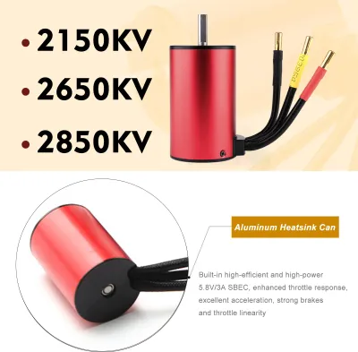 Image de S3670 Moteur Brushless 2150KV Moteur étanche sans capteur et ESC Brushless 120A T Plug Heat Sink Carte de programmation de remplacement pour HSP HPI Traxxas 1/8 RC Car Truck
