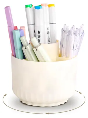 Produktbild von Drehbarer Stiftehalter, Schreibtisch Organizer mit 5 Fächern, 360° Rotierender Stiftehalter für Büro, Schule, Zuhause