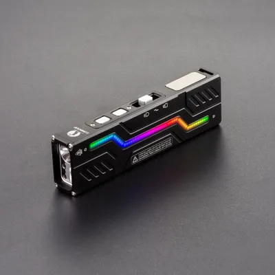Zdjęcie produktu dla Lumintop MoonBox 3.0 – kieszonkowa latarka EDC, 1200 lumenów, wyświetlacz LED, ładowanie przez USB-C, RGB, UV 365nm, magnetyczna, do pracy, camping, sytuacje awaryjne, kolor czarny
