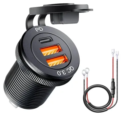 Obrázek produktu pro Nabíjecí konektor, vodotěsné provedení, dva USB porty, 7