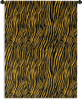 Produktbild von MuchoWow® Wandteppich Wandbehang Tiermuster - Tiger - Orange - Schwarz 90x120 cm Tapisserie Dekoration Wandtuch - Wanddeko