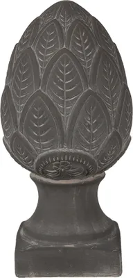 Image de Clayre & Eef Figurine Pomme de pin Ø 13x26 cm Gris Pierre