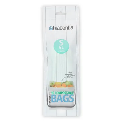 Produktbild von Brabantia PerfectFit Müllbeutel kompost. Typ S, 6 L, 10 Stck