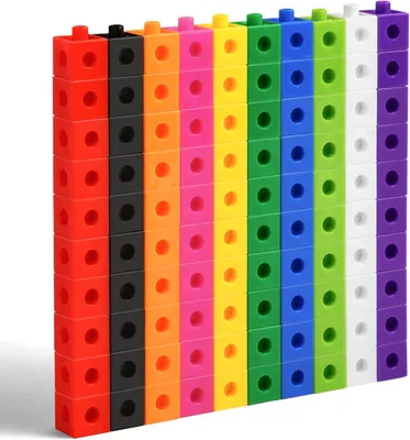 Immagine prodotto di Blocchi da costruzione, 100 pezzi, dimensioni 2x2 cm, 10 colori, adatti a bambini dai 3 anni in su