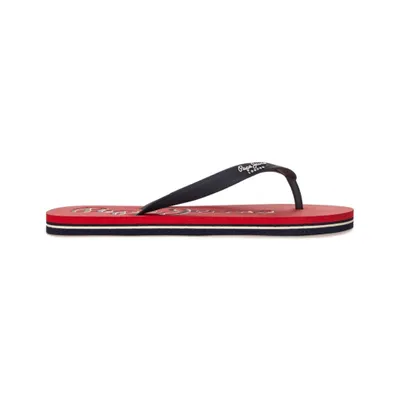 Produktbild von Pepe Jeans Flip-Flops Rot Blau, bequeme stoßdämpfende Sohle, 1,5 cm Sohlenhöhe
