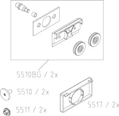 Produktbild von Kermi 2535873 EBNI012 Set Laufwagen