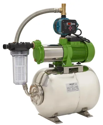 Produktbild von CHM GmbH Hauswasserwerk 50 L Edelstahl 1,5 Kw 8,5 Bar 8400 L/h Gartenpumpe, Wasserpump