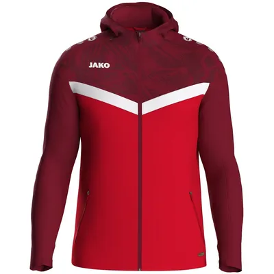 Immagine prodotto di JAKO Giacca con cappuccio da bambino Iconic, Colore:rosso/rosso vino, Taglia:128