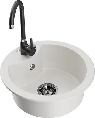 Produktbild von Mexen Diego 1-Becken-Granit-Spüle mit Mischbatterie Telma, Weiß - 6512-20-670200-70