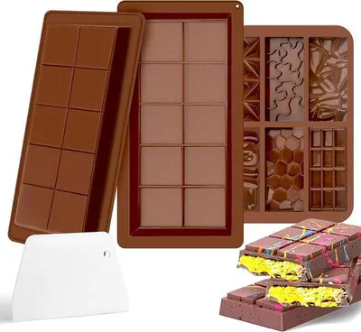 Image de Moules à chocolat profonds en silicone, lot de 3, grands