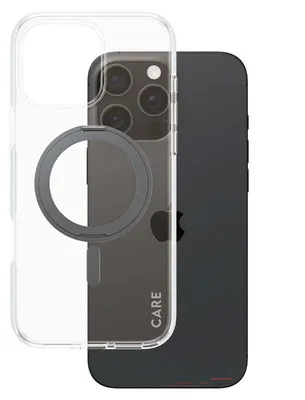 Produktbild von PanzerGlass CARE™ by ® Case Transparent m. Schwarz Kickstand & MagSafe iPhone 16 Pro Max, Cover, Apple, Apple - iPhone 16 Pro Max, Schwarz