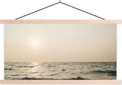 Produktbild von MuchoWow® Textilposter Sommer - Meer - Sonne 60x30 cm mit holzfarbenen Rahmen - Dekoration