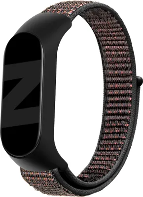 Produktbild von Bandz Nylonarmband - Kompatibel mit Xaomi Mi Band - Hogwertiches material - nylon loop band - Schwarz