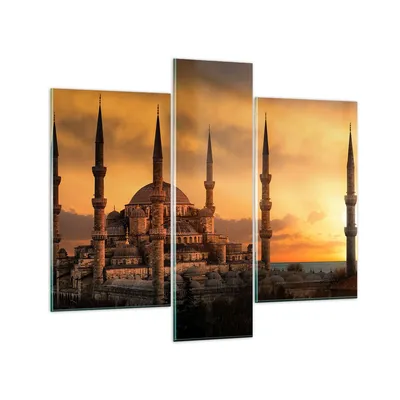 Produktbild von Bilder auf glas - Sonnenuntergang istanbul türkei reise - 95x80cm - Glasbilder - Wandbilder - Kunstdruck - Wanddekoration aus Glas - Glas Bilder - Wandbild auf Glas - GCB95x80-2846