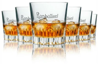 Produktbild von 6x Rumbullion Glas 0,2l Tumbler Relief Ableforth Gläser Spiced Rum Cocktail Bar
