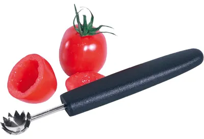 Produktbild von Tomatenentstieler, Entstieler, Edelstahl mit Kunststoffgriff, 14,5cm Länge