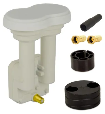 Produktbild von PremiumX Single Monoblock LNB 3° PXMB-3SW Weiß Sat für 1 Teilnehmer 2x F-Stecker