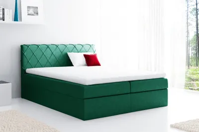 Produktbild von Boxspringbett Schlafzimmerbett GRETA 200x200cm Stoff Grün