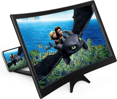 Produktbild von 12-Zoll-Displayvergrößerungsfolie für Smartphones – 3D-HD-Projektor mit Vergrößerungsfunktion für Filme, Videos und Spiele – Faltbarer Handyhalter mit Bildschirmvergrößerung – Kompatibel mit allen Smartphones