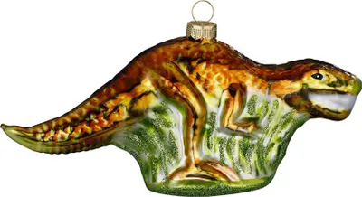 Produktbild von Christbaumschmuck Glas 16cm Dinosaurier Figur Grün / Braun