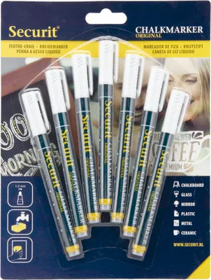 Obrázok produktu pre Kriedový popisovač, hrúbka: 1-2 mm, 7 kusov, biely