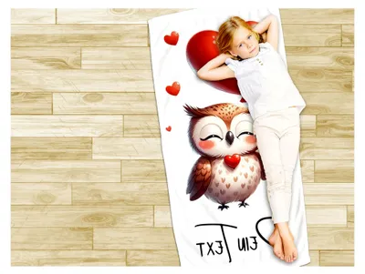 Produktbild von Badetuch zum Valentinstag mit Namen personalisiert Eule Handtuch Duschtuch als Geschenk für Paare - weich - 100x50cm