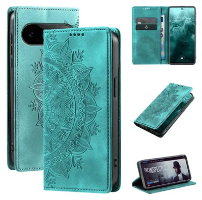Produktbild von Mandala Handyhülle für Google Pixel 11 / 11 Pro RFID Schutz Klapphülle Case Cover Design Schutzhülle Farbe: Türkis