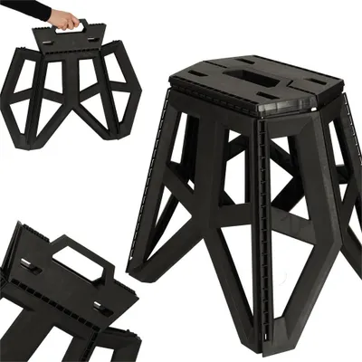 Immagine prodotto di Sgabello pieghevole da campeggio portatile 40 cm nero