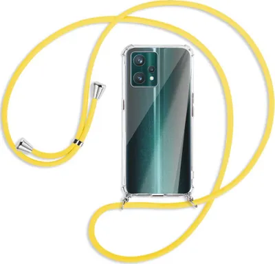Produktbild von Handykette Backcover-Schutzhülle mit Band (Metall silberfarben) für Realme 9 Pro Plus 5G - gelb