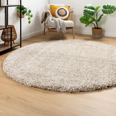 Produktbild von Ragolle Hochflor Teppich Twilight | Wohnzimmer | Beste Qualität | Elastischer Flor | Creme meliert 2211, Größe: Ø160 cm rund