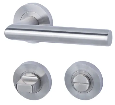 Produktbild von Rosettengarnitur für Bad-WC-Türen, inkl. WC-Riegel, Schraubrosette Ø52mm
