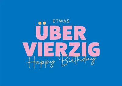 Produktbild von Postkarte "Etwas über vierzig - Happy Birthday" 10,5 × 14,8 cm