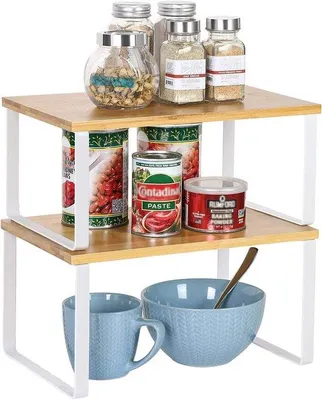Produktbild von Weißer Aufbewahrungs-Organizer, stapelbar, 2-teilig, naturbelassen