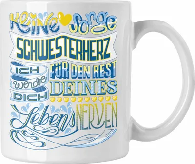 Produktbild von Trendation - Beste Schwester Tasse Geschenk von Schwester an Schwester Lieblingsschwester von Bruder Geschenkidee (Weiß)