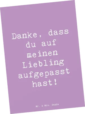 Produktbild von Mr. & Mrs. Panda Ansichtskarte Spruch Dank an Hundesitter - Lavendeltraum - Geschenk, Handgefertigt, Postkarten, Danke sagen, Grußkarte, Liebe, Postkarte, Herzlichen