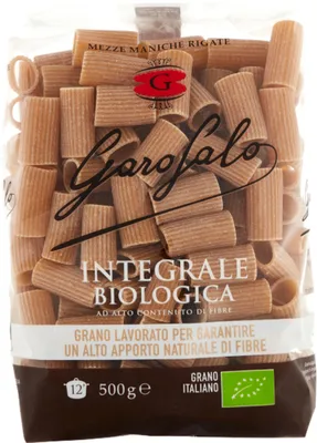 Image de Pâtes complètes Mezze Maniche, marque Garofalo, 500 g