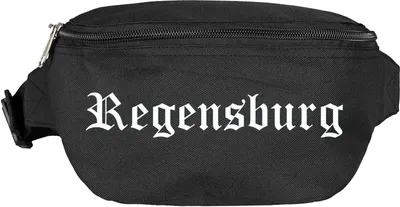 Produktbild von Regensburg Bauchtasche - Altdeutsch bedruckt - Gürteltasche Hipbag Schwarz
