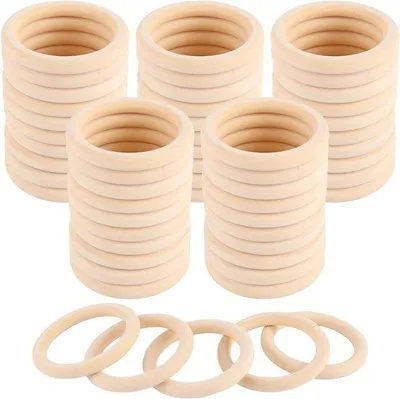 Produktbild von Famanu Holzringe 80 mm - für Basteln und Makramee - Holzringe für Kunsthandwerk