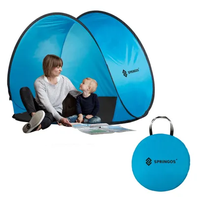 Produktbild von SPRINGOS Pop Up Zelt Strandzelt Gartenzelt Zelt mit Pop-Up-Funktion Wurfzelt Sekundenzelt (Blau)