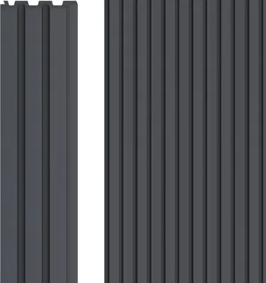 Obrázek produktu pro VOX Nástěnný Akustický Panel Linerio M-Line Antracit | 265 x 12,2 cm | Voděodolné Lamely 3D, Montáž na Lepidlo