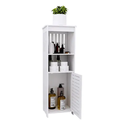 Image de Armoire de salle de bain avec 1 porte compartiment ouvert 23x20x78cm blanc
