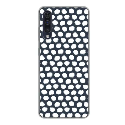 Produktbild von MuchoWow® Handyhülle Schutzhülle Hülle für Samsung Galaxy A50 Tupfen - Muster - Weiß Silikon Softcase Handy Hülle - Mobiltelefonhülle