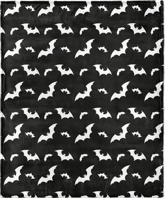 Produktbild von Schwarze XL Kuscheldecke mit Fledermäusen 152x178cm