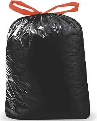 Produktbild von 100x Müllsäcke mit Zugband 120 Liter LDPE 70 x 100 cm schwarz
